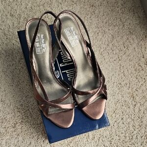 Coach and Four Metallic Slingback Heels